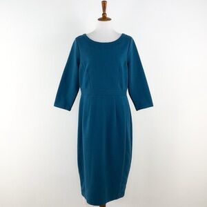 *Excellent* Boden Teal Round Neck Sheath Dress, Size 12R